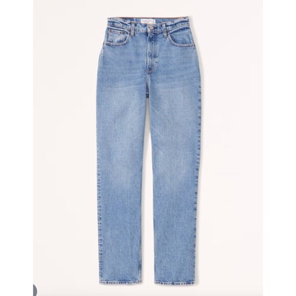 Abercrombie Curve Love Ultra High Rise 90s Straight Jean Medium Wash 29 Long - Picture 1 of 5